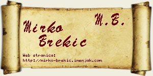 Mirko Brekić vizit kartica